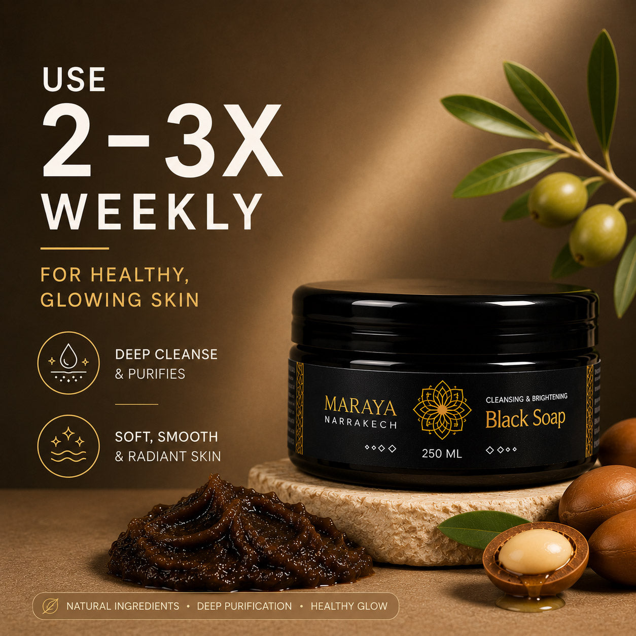 Maraya Black Soap 250 ml jar