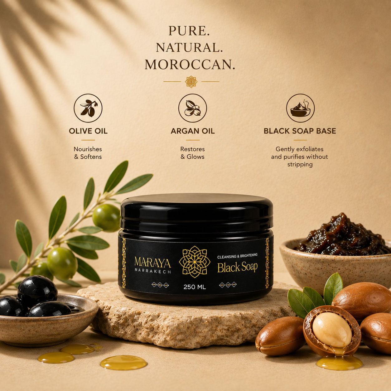 Maraya Black Soap 250 ml jar