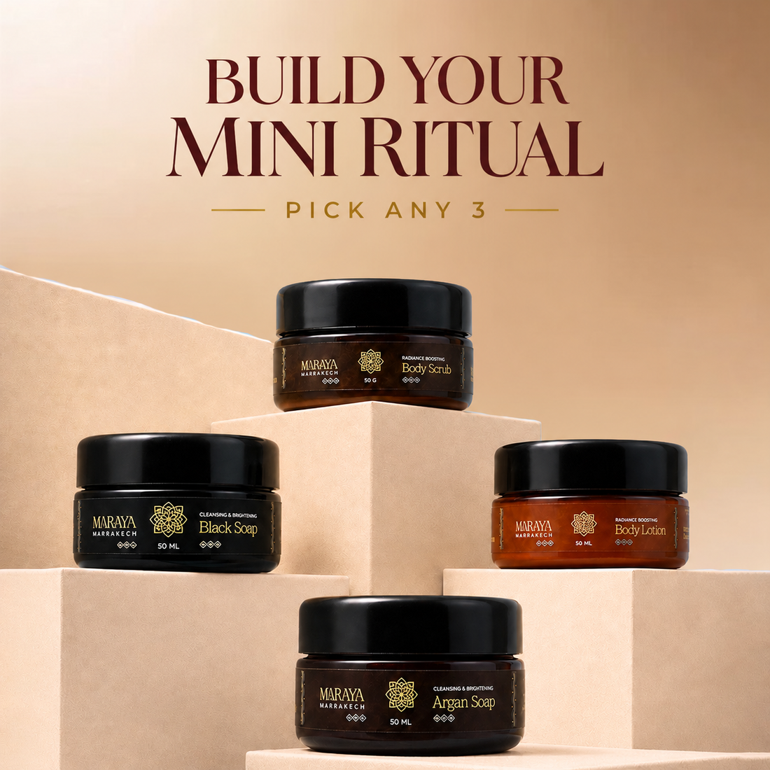 Build your Maraya Mini Ritual — pick any 3