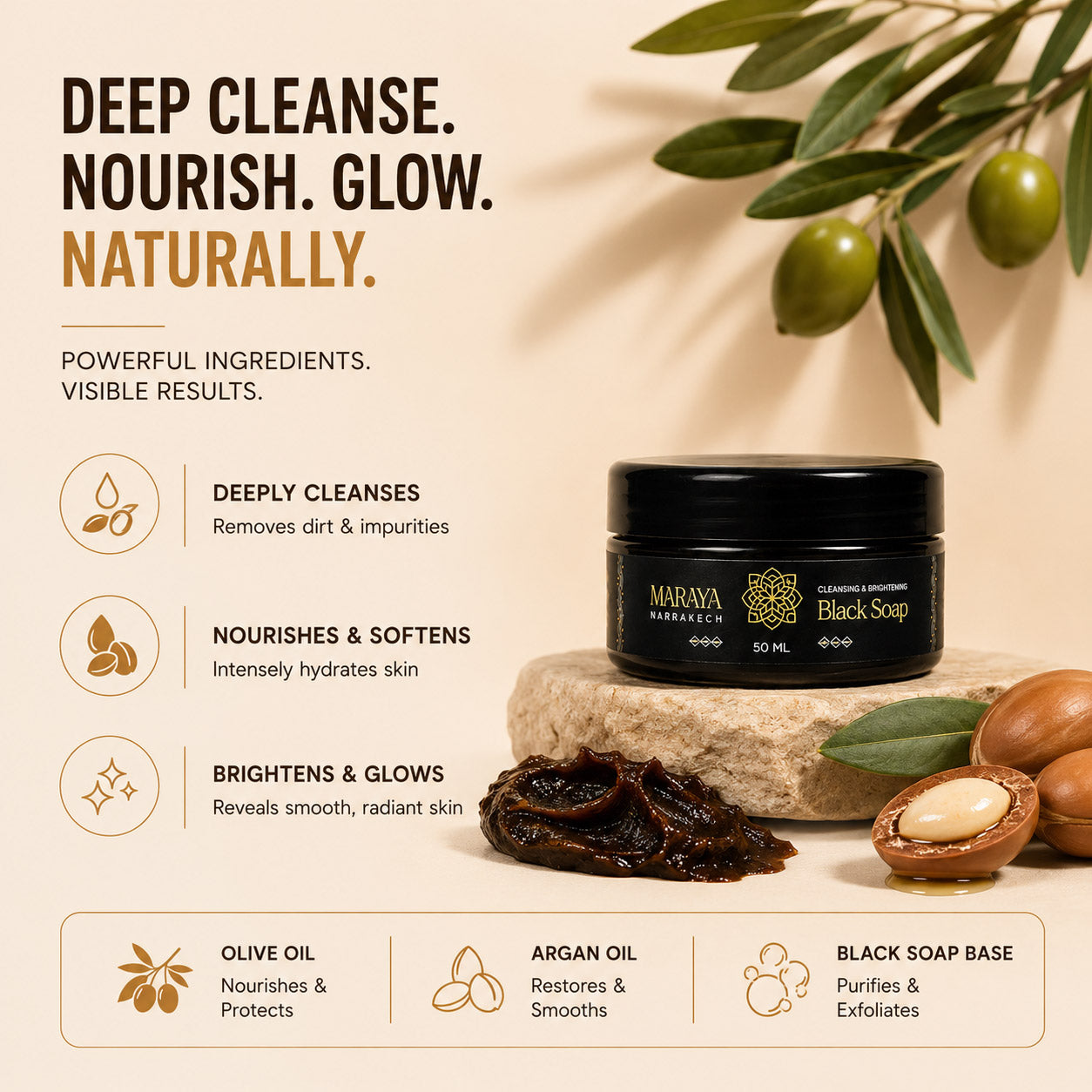 Maraya Black Soap 50 ml jar